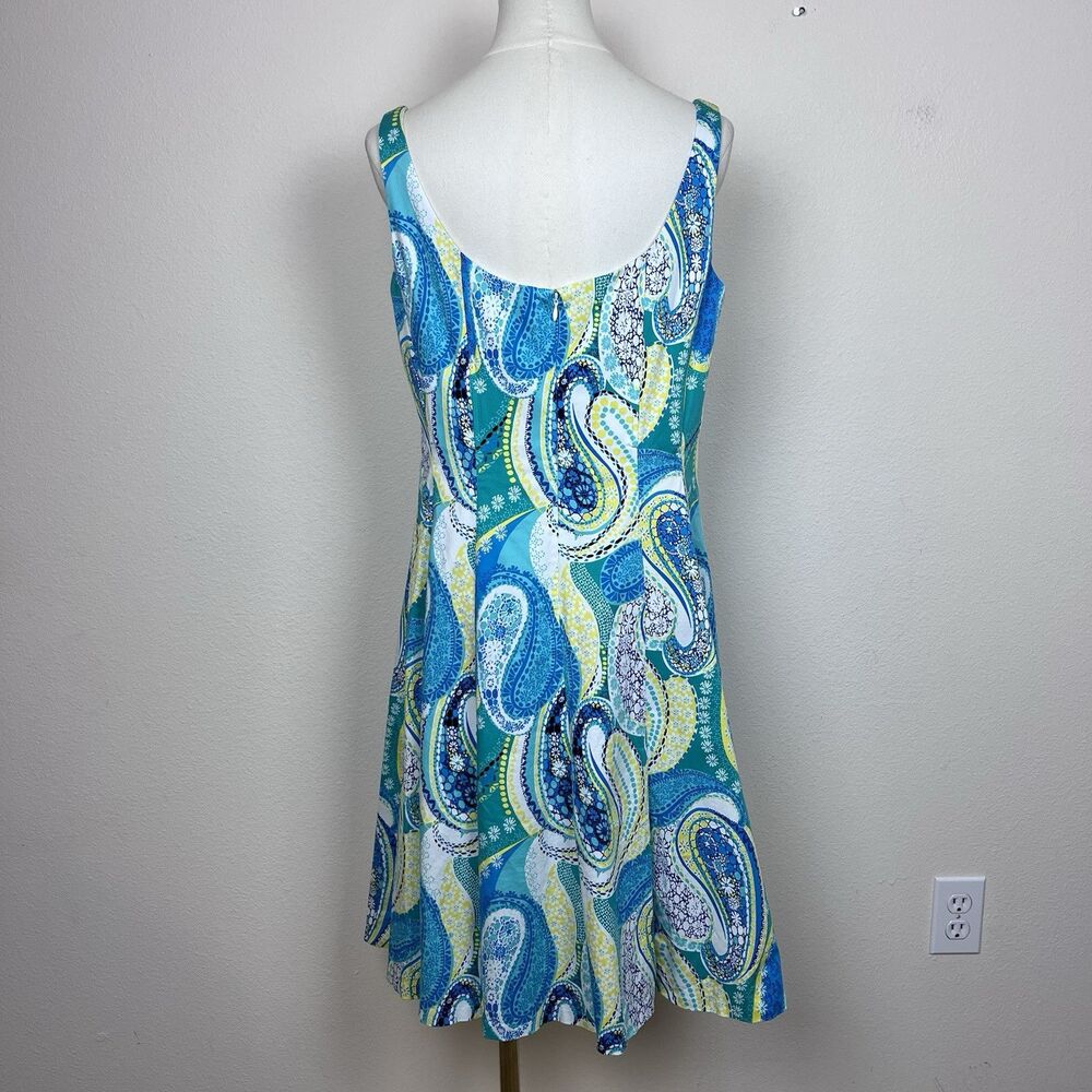 Pappagallo Dress Womens Twelve Fit and Flare Paisley Sleeveless Party Coastal - Picture 12 of 12